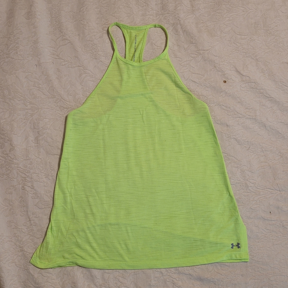 Under Armour Asymmetrical Neon Green Sleeveless Tank Top